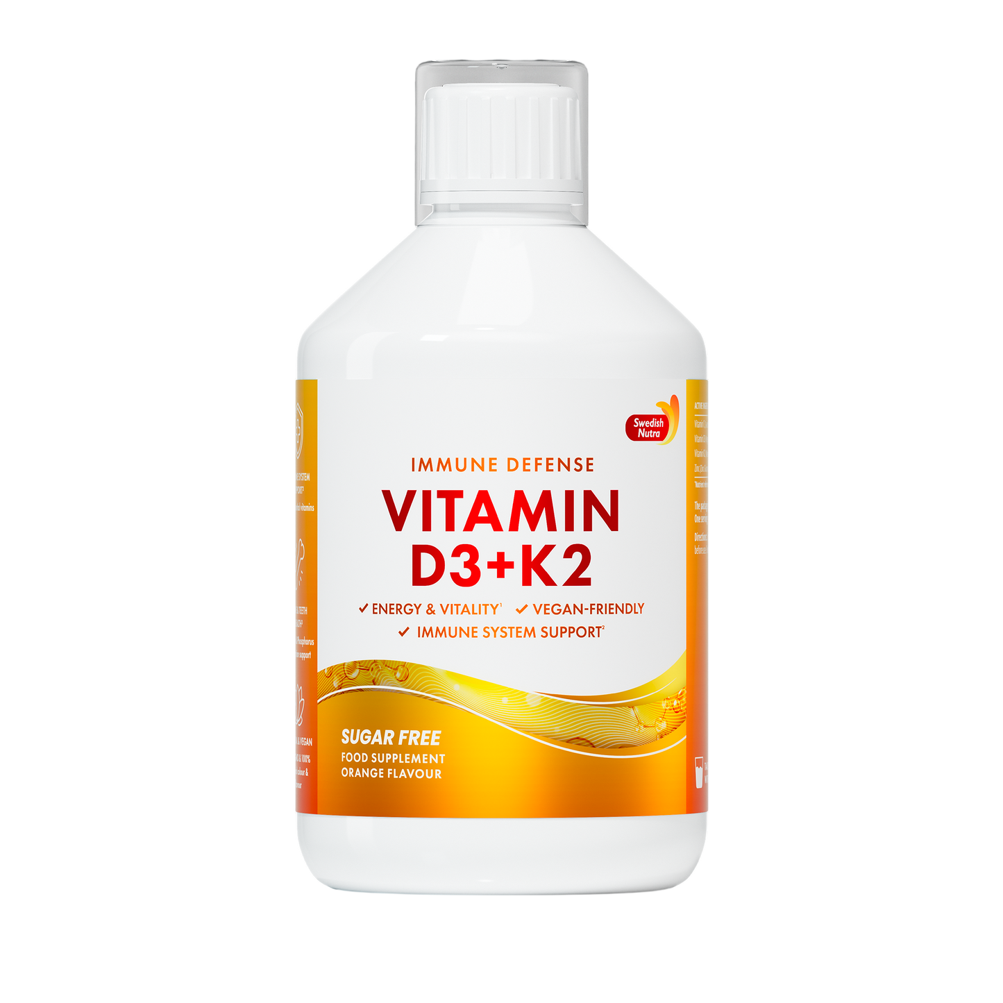 Skystas papildas D3 + K2 su vitaminu C ir cinku, 500 ml